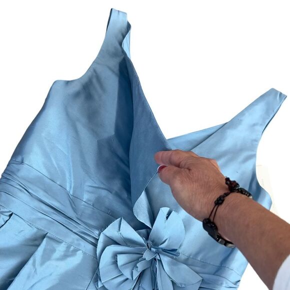 Alfred Angelo Blue Bridesmaid With Flower Pin Dress Size 10 NWT #4 - Picture 8 of 16